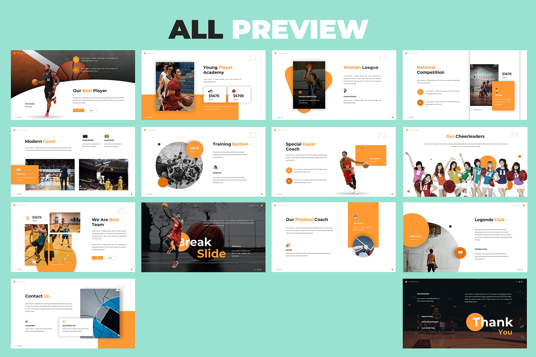Basketball Club Google Slides Template (305278) Presentation Templates Design Bundles