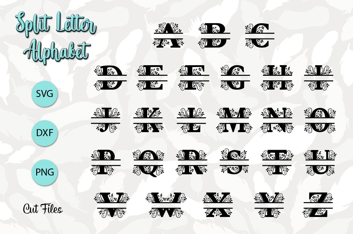 Split Letter Alphabet - SVG Cut Files (345933) | Cut Files | Design Bundles
