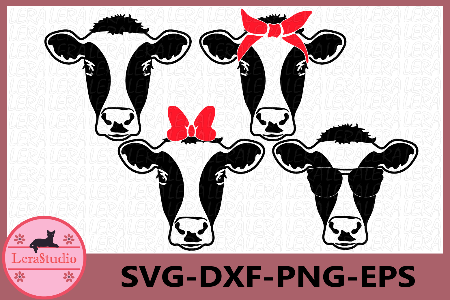 Cow Head SVG, Farm svg, Cow with Bandana svg, Farm Milk Svg