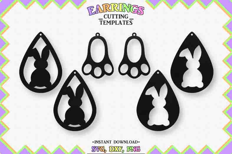 Download Easter Earrings, Silhouette, Cricut, Cut File, SVG DXF PNG