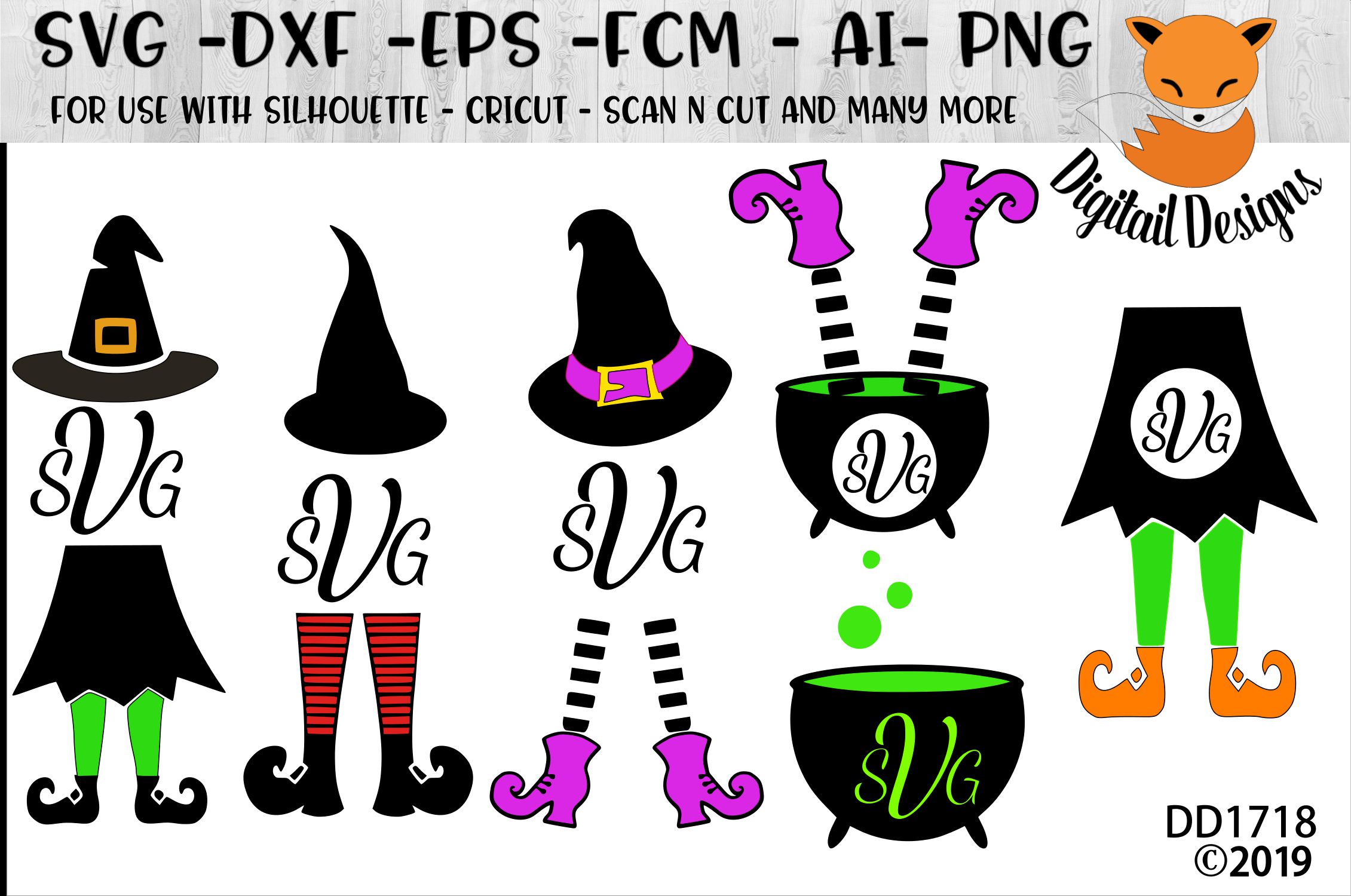 Download Witch Monogram Bundle SVG (366570) | Cut Files | Design ...