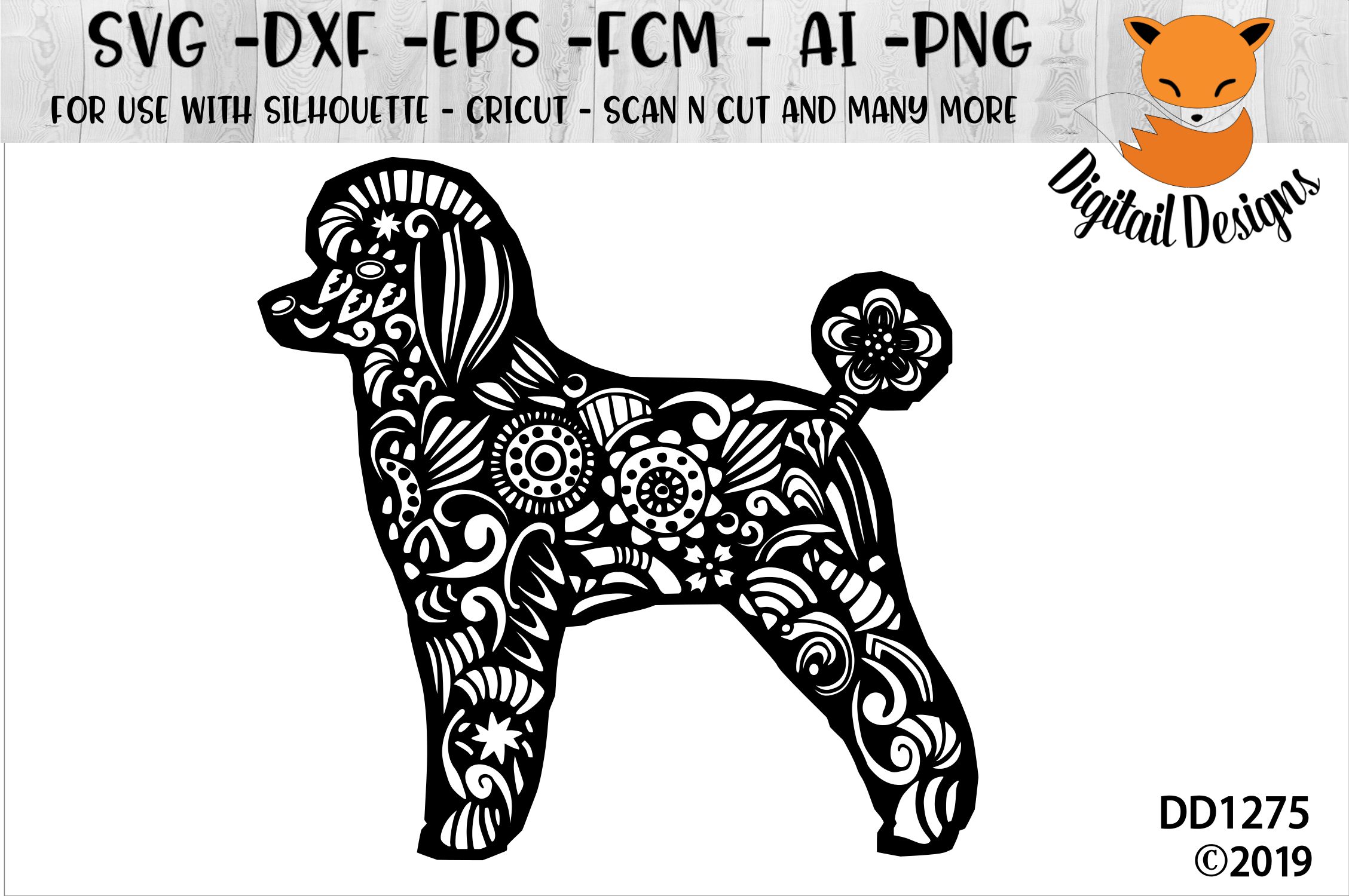 Zentangle Poodle SVG