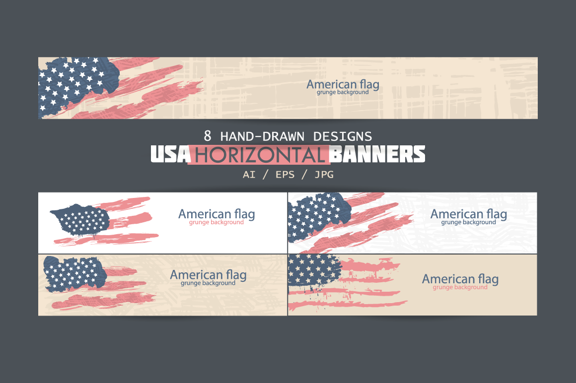 USA horizontal banners/American Flag/USA backgrounds (56866