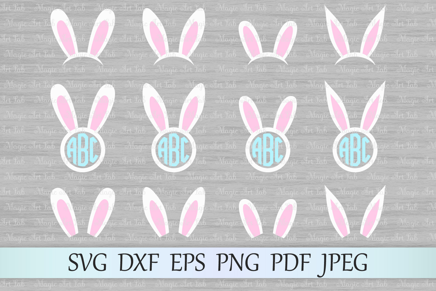 Download Bunny ears svg, Bunny circle monogram svg, Bunny svg
