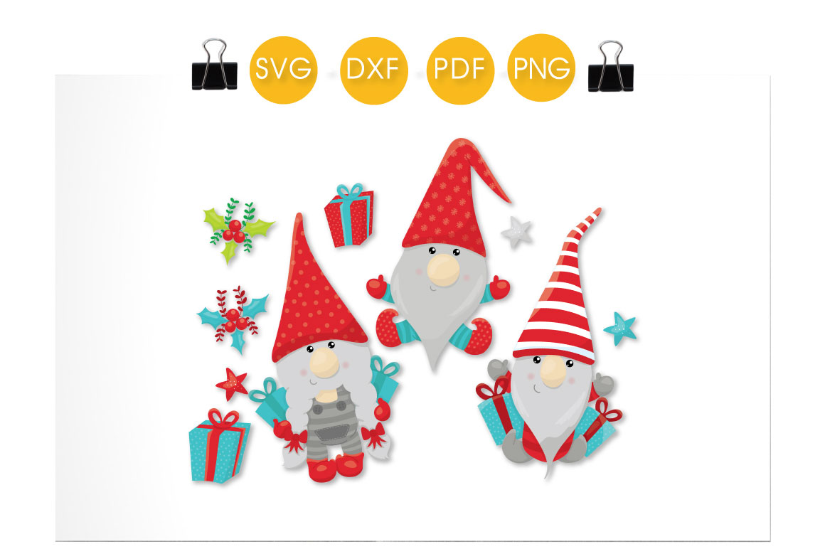 Download Present Christmas Gnomes cutting files svg, dxf, pdf, eps included - cut files for cricut and ...