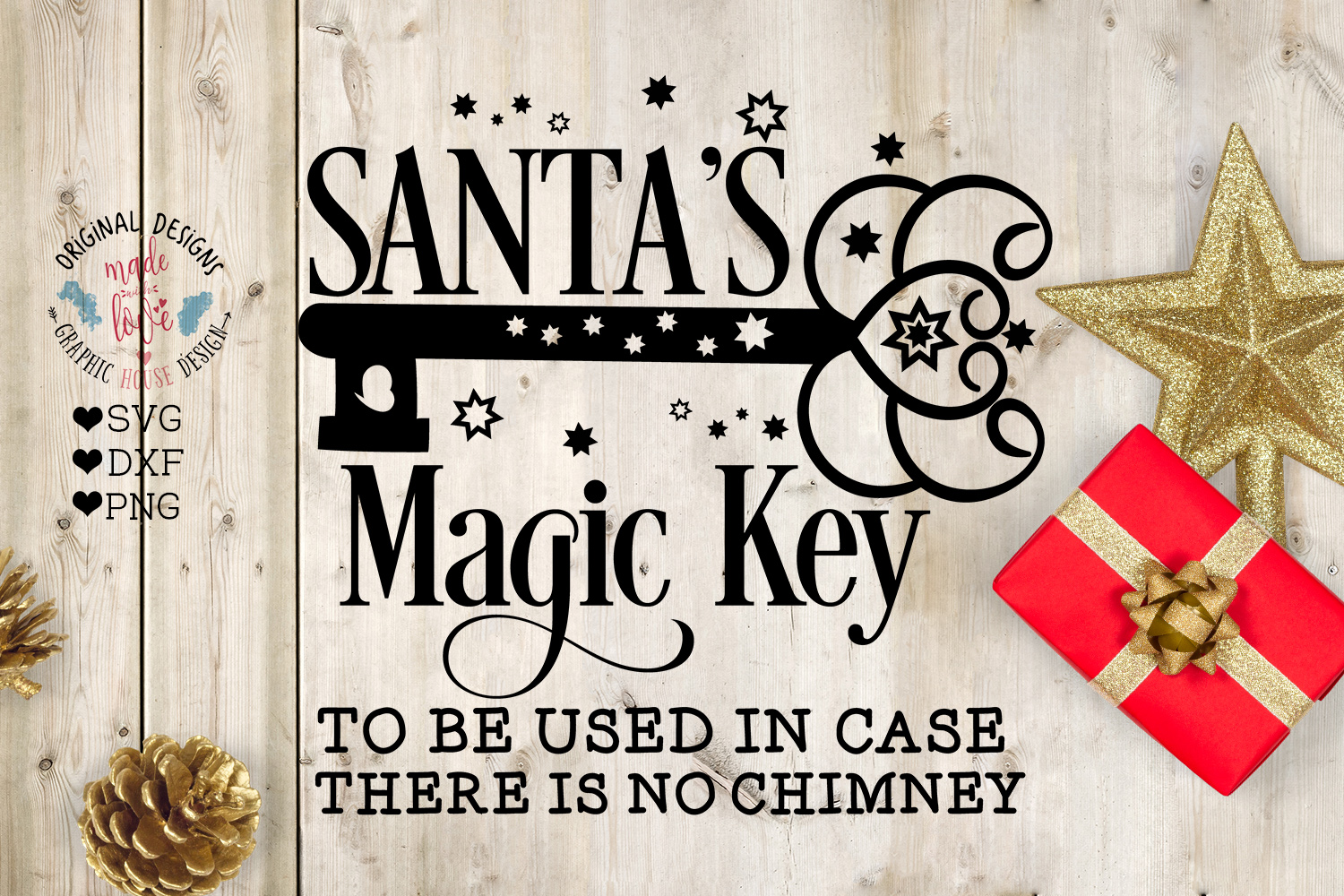 Christmas Decor SVG - Santa's Magic Key Cut File