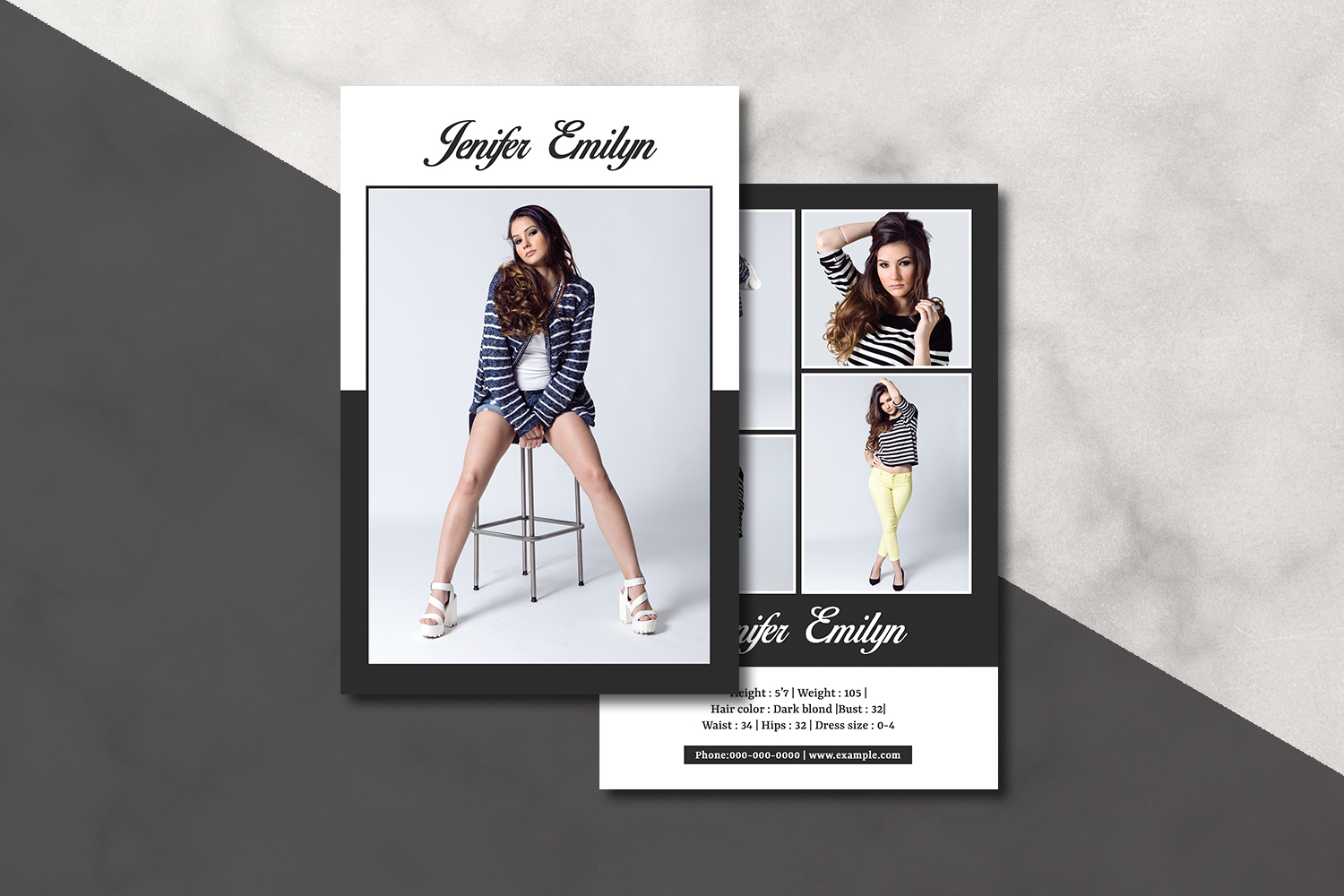 Model Comp Card Template, Modeling Composite Card
