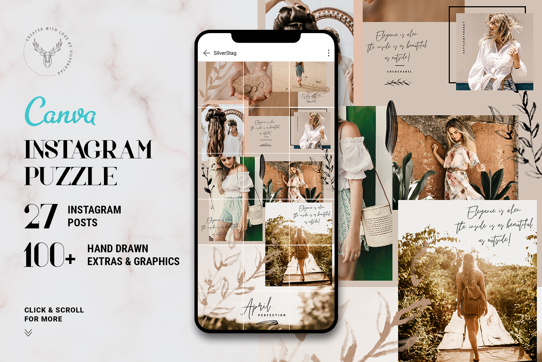 canva instagram grid template