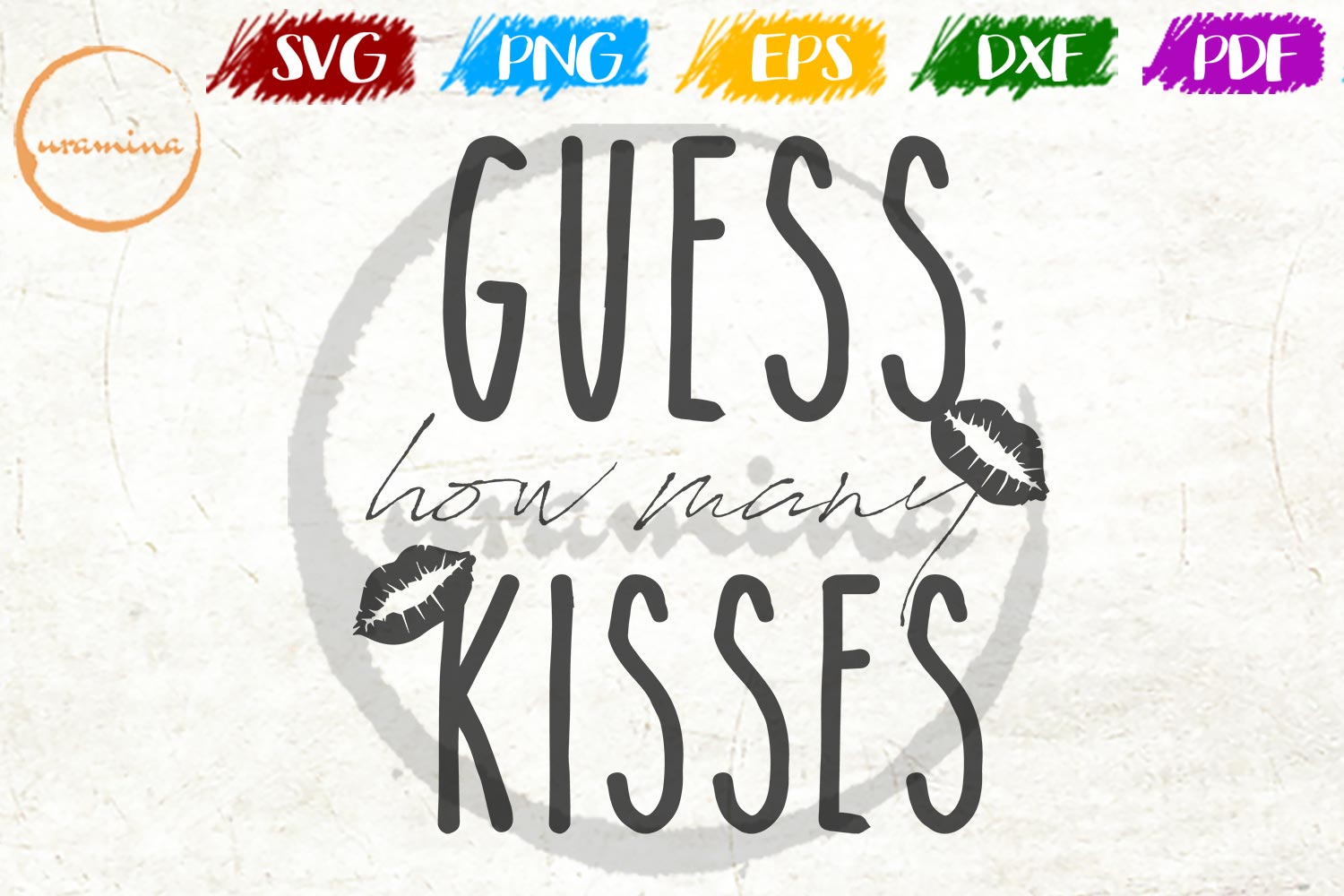 Guess How Many Kisses Wedding SVG PDF PNG (179076) | SVGs | Design Bundles