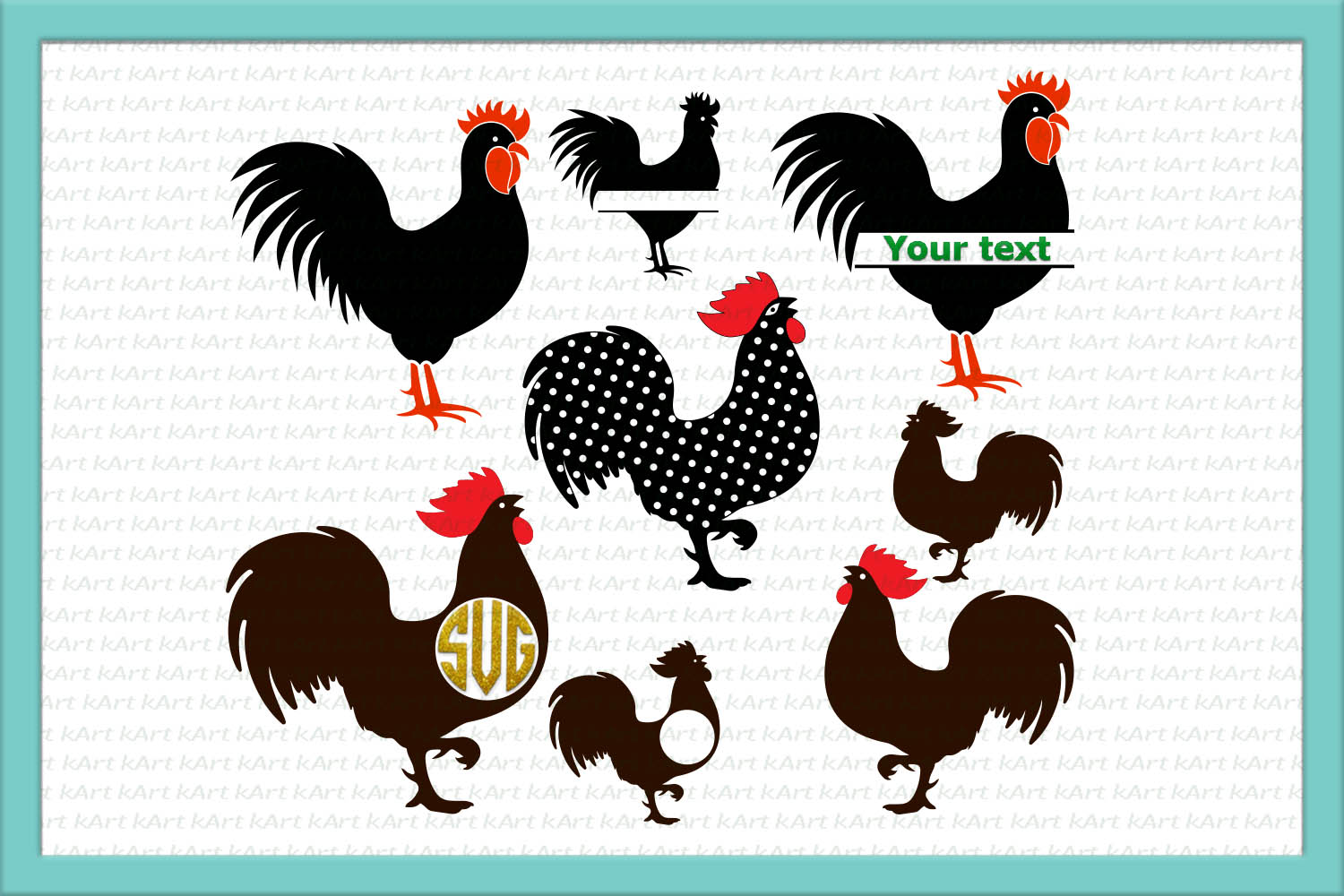 Rooster svg, Chicken SVG, Rooster monogram svg, SVG file (30636) | SVGs