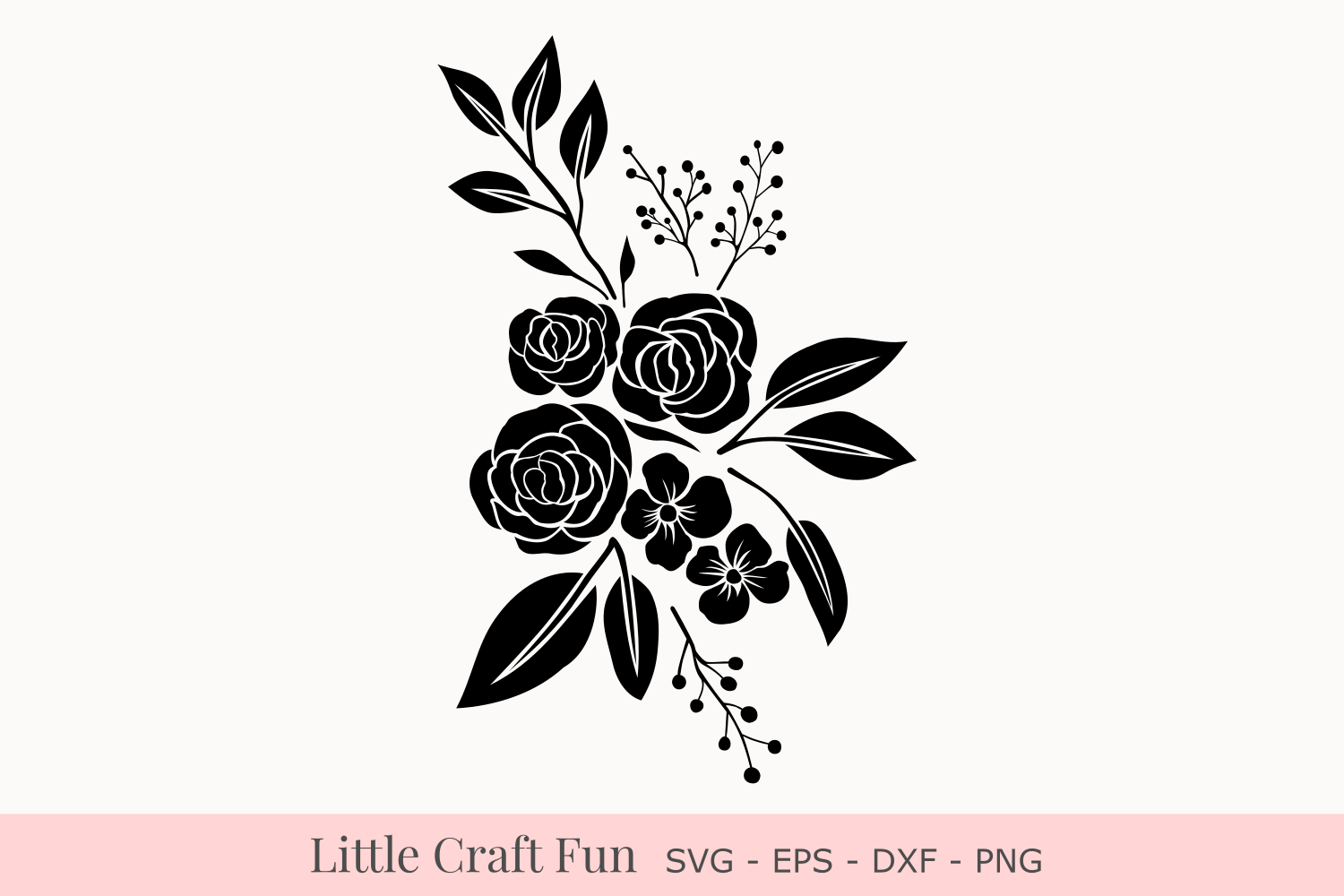 Rose Flowers Silhouette Svg, Rose Florals Silhouette Svg ...