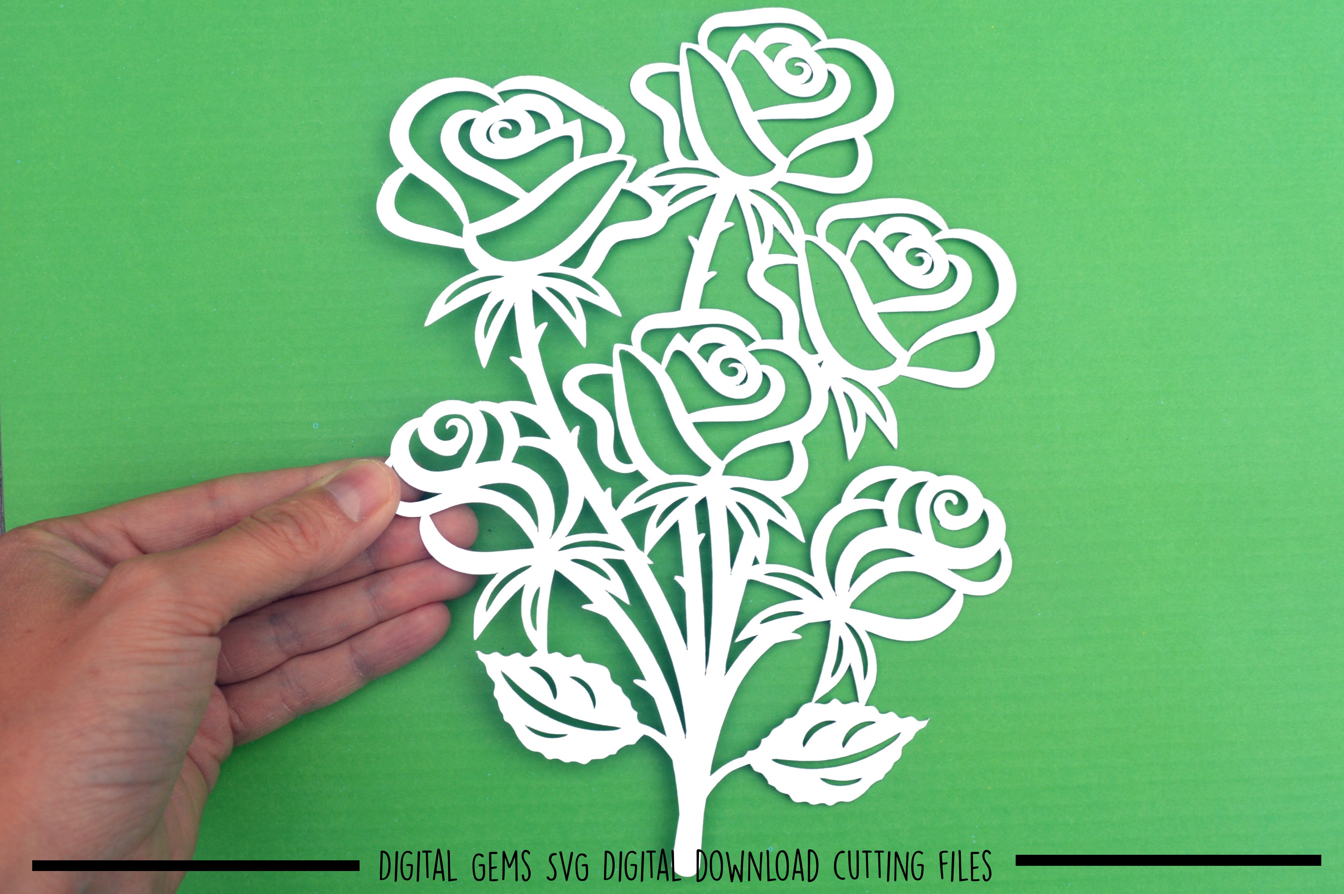 Download Rose bouquet paper cut SVG / DXF / EPS files