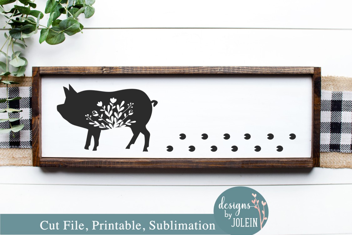 Download Walking Floral Pig SVG, Sublimation, Farmhouse