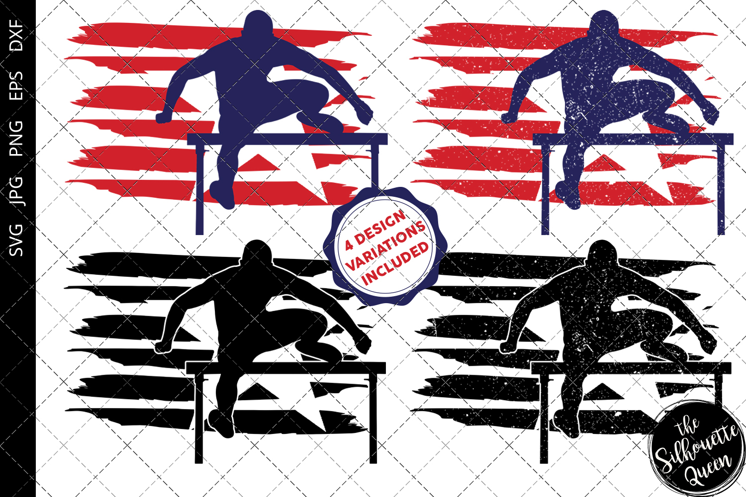 Hurdle Track and Field flag svg