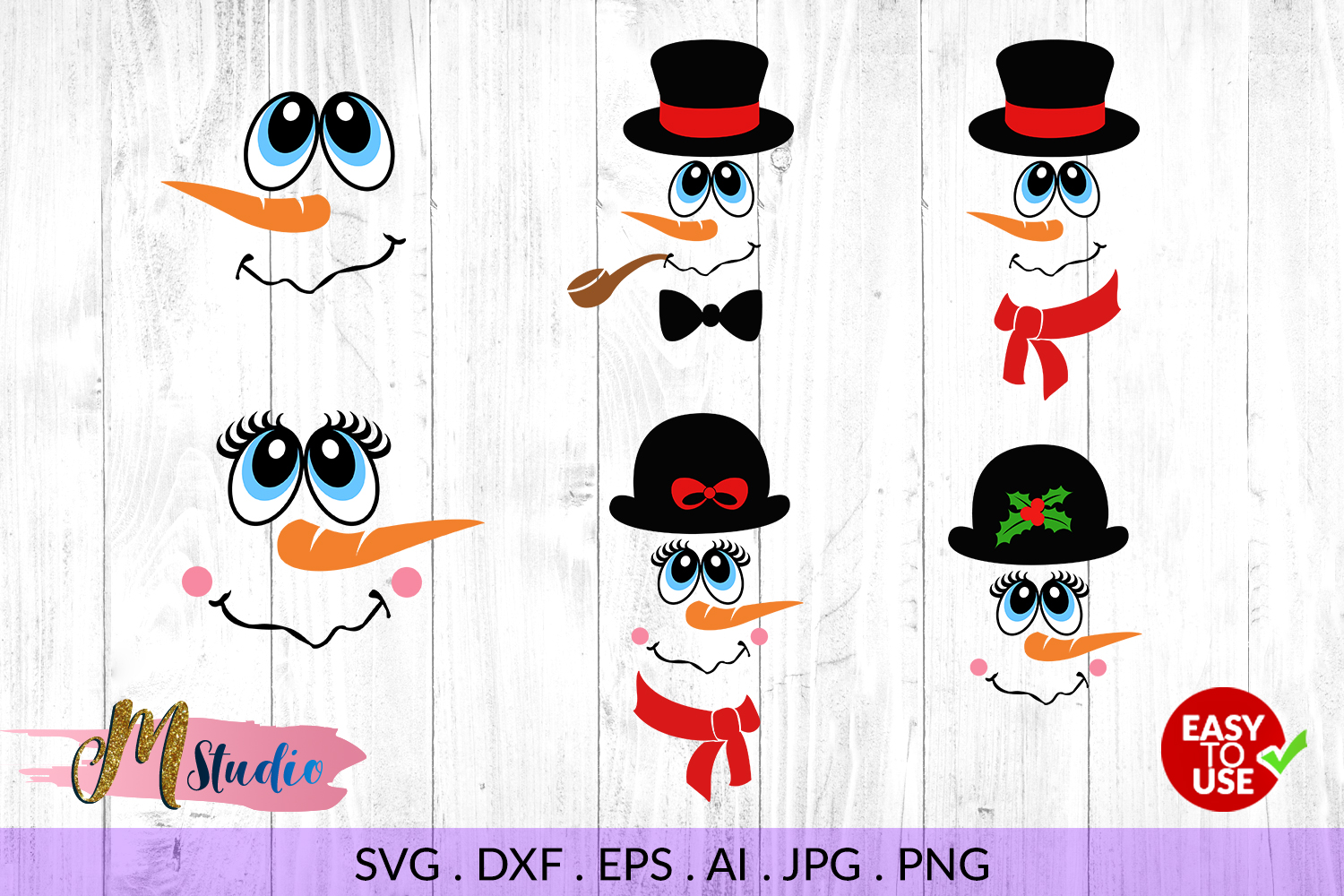 Snowman Faces Svg For Silhouette Cameo Or Cricut