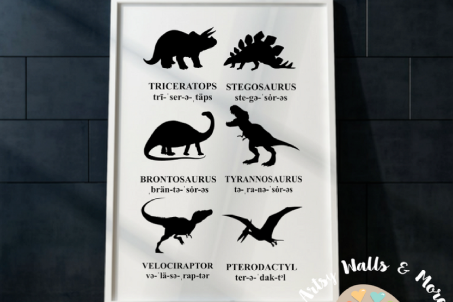 dinosaur wall art printable boys bedroom dinosaur poster