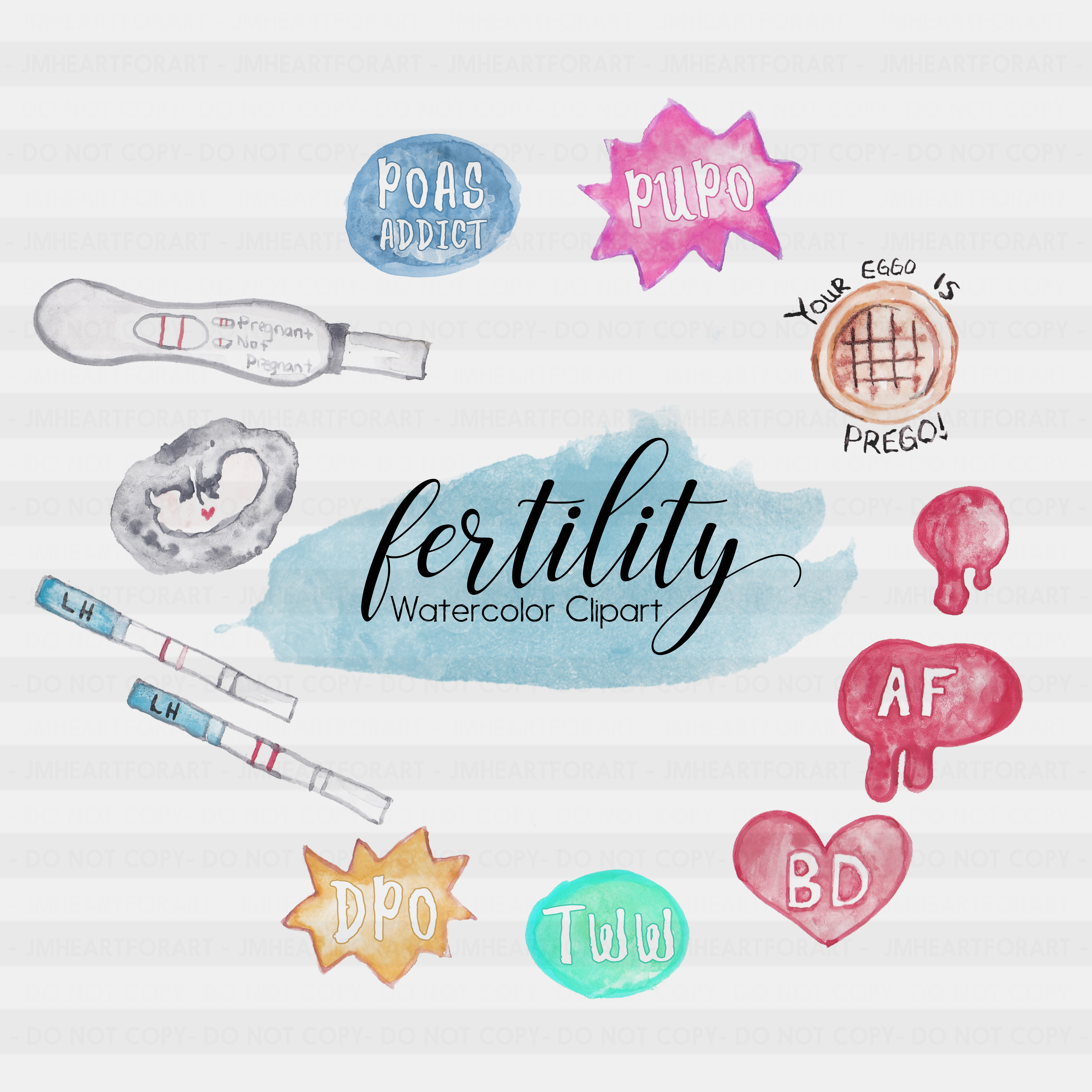 Fertility Clipart Pregnancy Clipart Object Clipart Watercolor Clipart