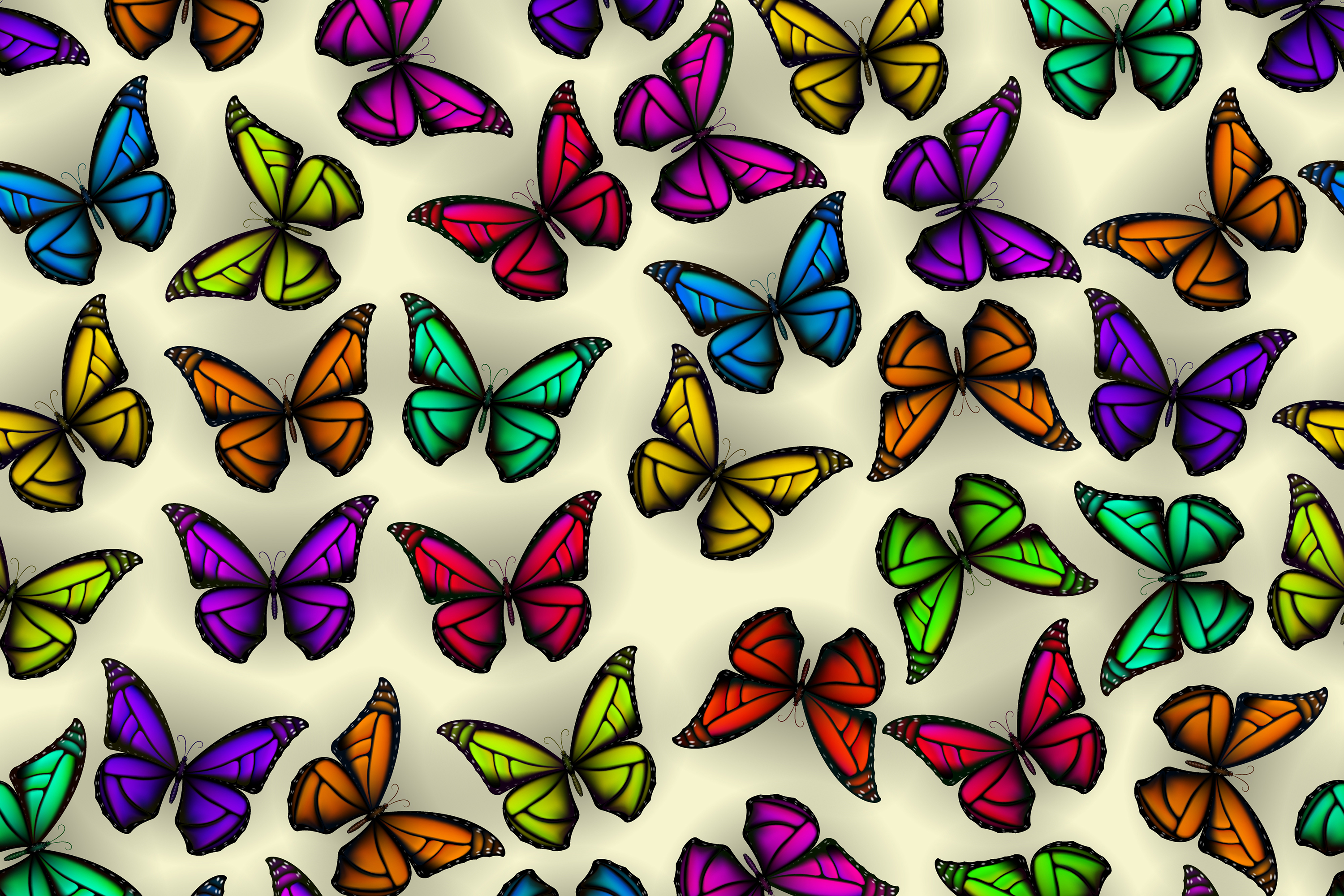 Set of colorful butterflies clipart (110845) | Illustrations | Design