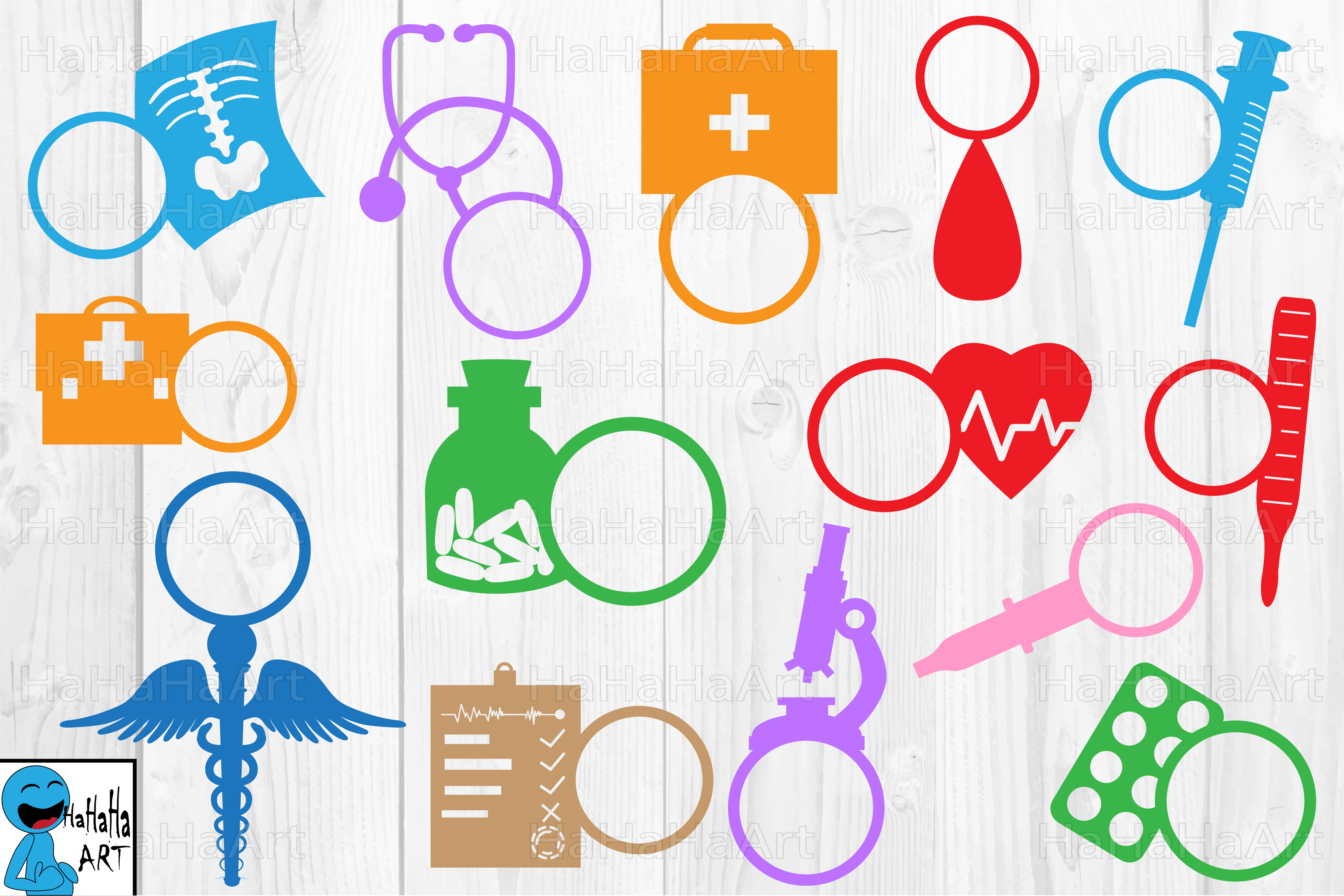 Circle Monogram Doctor designs Clipart / Cutting Files 3c