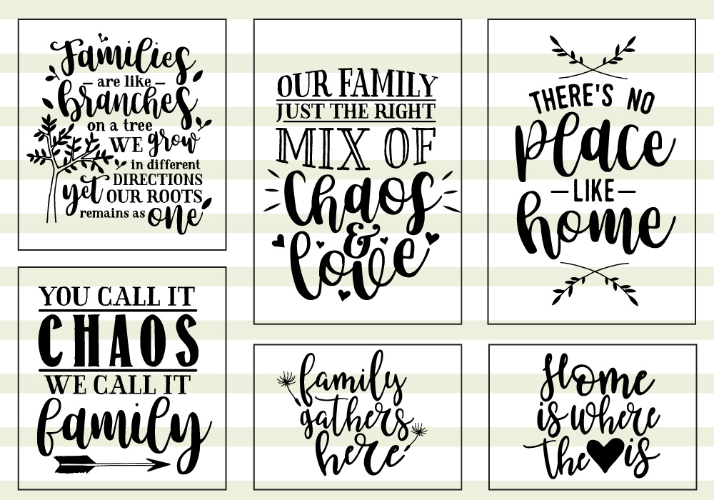 Download Family Love Quote SVG Cut Files Bundle | Design Bundles