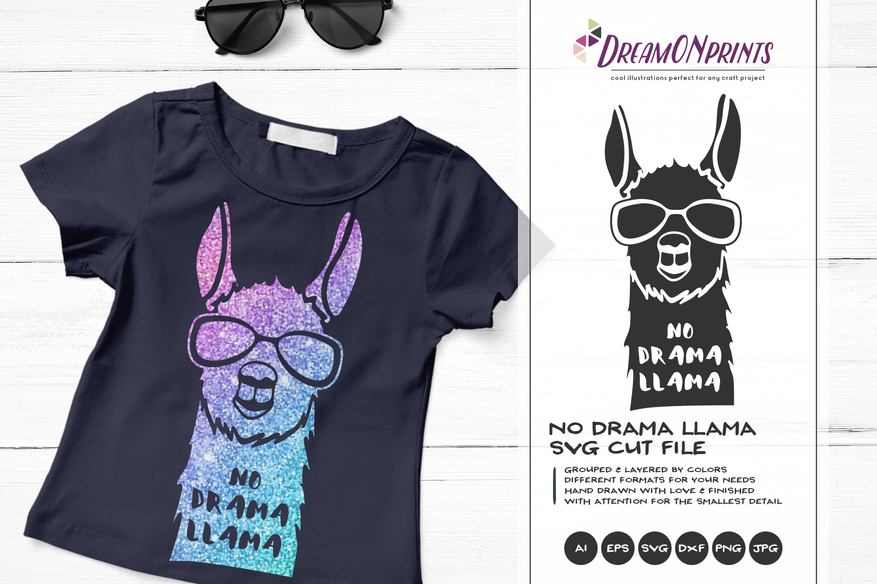 Download No Drama Llama | Funny Llama SVG Cut Files (216387) | Cut Files | Design Bundles