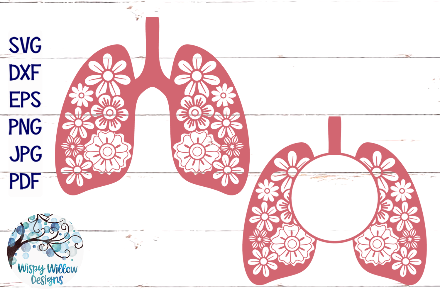 Floral Lungs SVG Pulmonary Nurse SVG Cut File