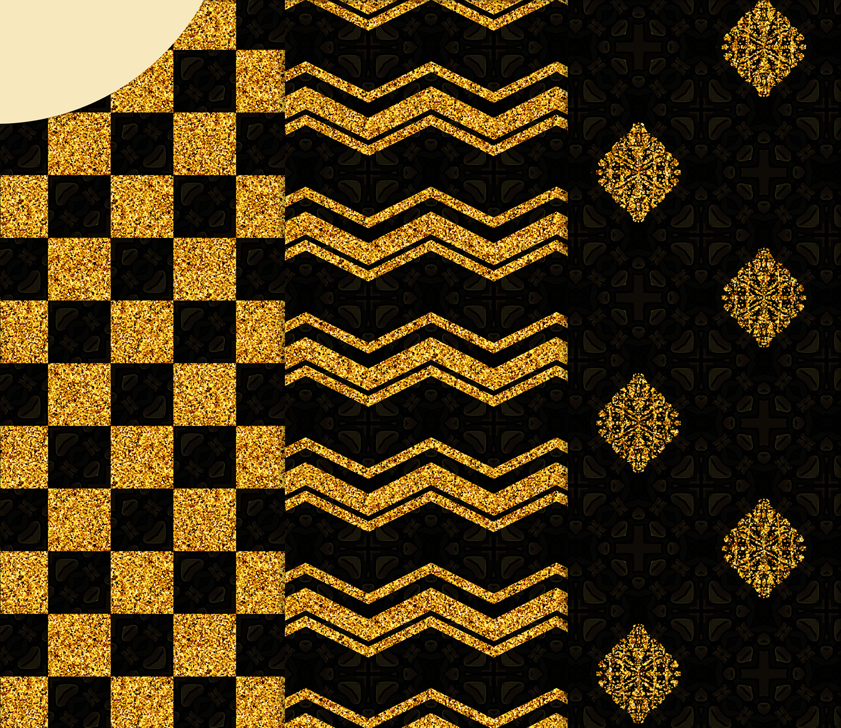 Download Golden-Black Glitter Digital Scrapbook Paper.