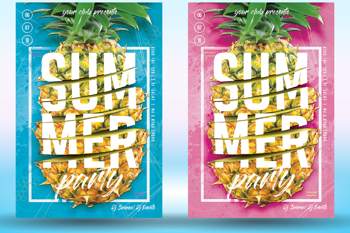 Summer Party Flyer Poster (98306) | Flyers | Design Bundles