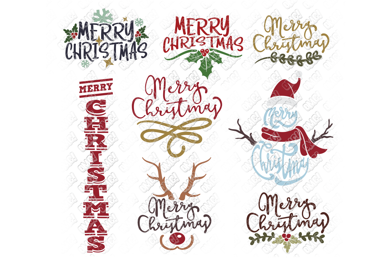 Download Merry Christmas SVG Bundle in SVG, DXF, PNG, EPS, JPEG