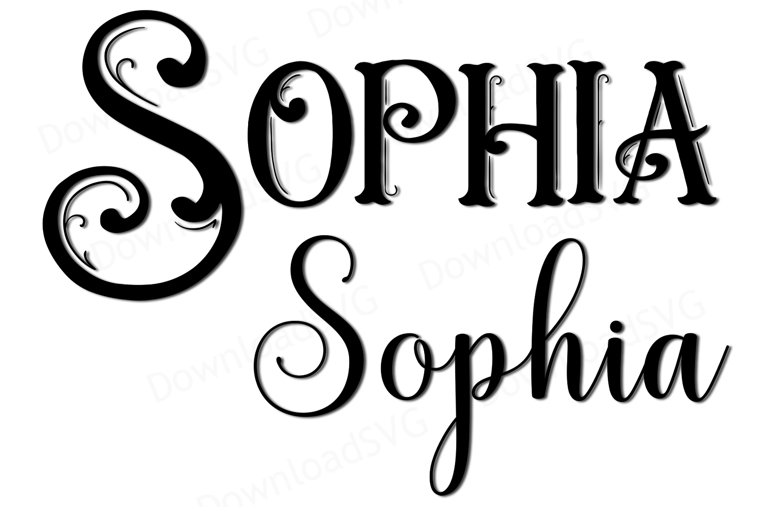 Download SVG PNG cutting files template Girl Name Sophia Vector