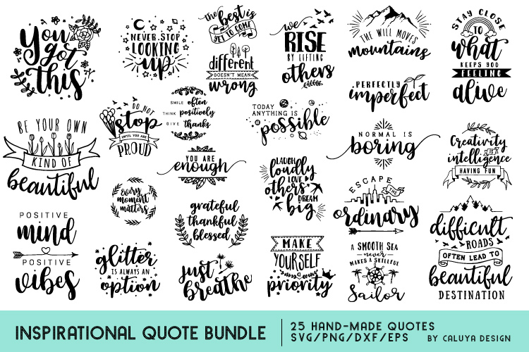 Download Inspirational Quote SVG Cut File Bundle