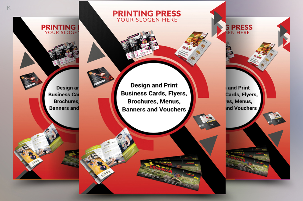 Printing Press Flyer (111187) | Flyers | Design Bundles