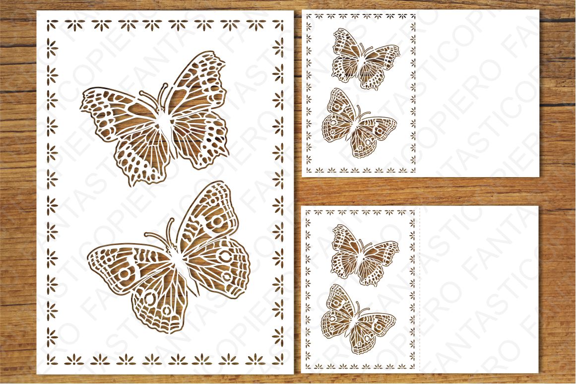 Greeting Card Butterflies SVG files for Silhouette, Cricut.