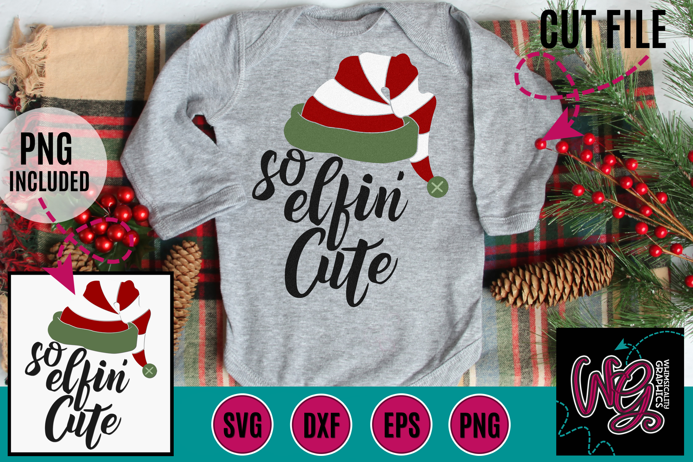 So Elfin Cute Christmas Svg Dxf Png Eps