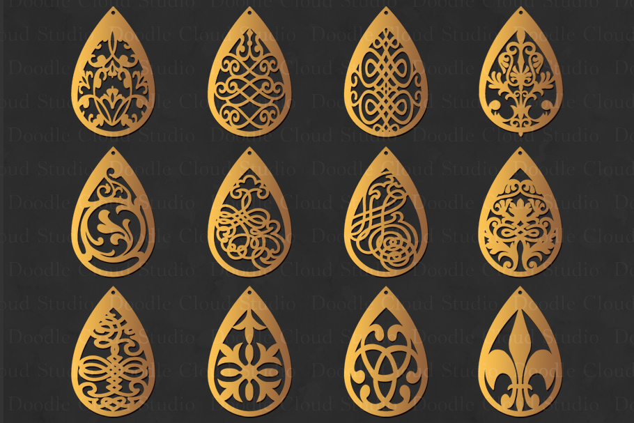 Earring svg, Earring Templates , Jewelry, Pendant SVG, Teardrop with ...