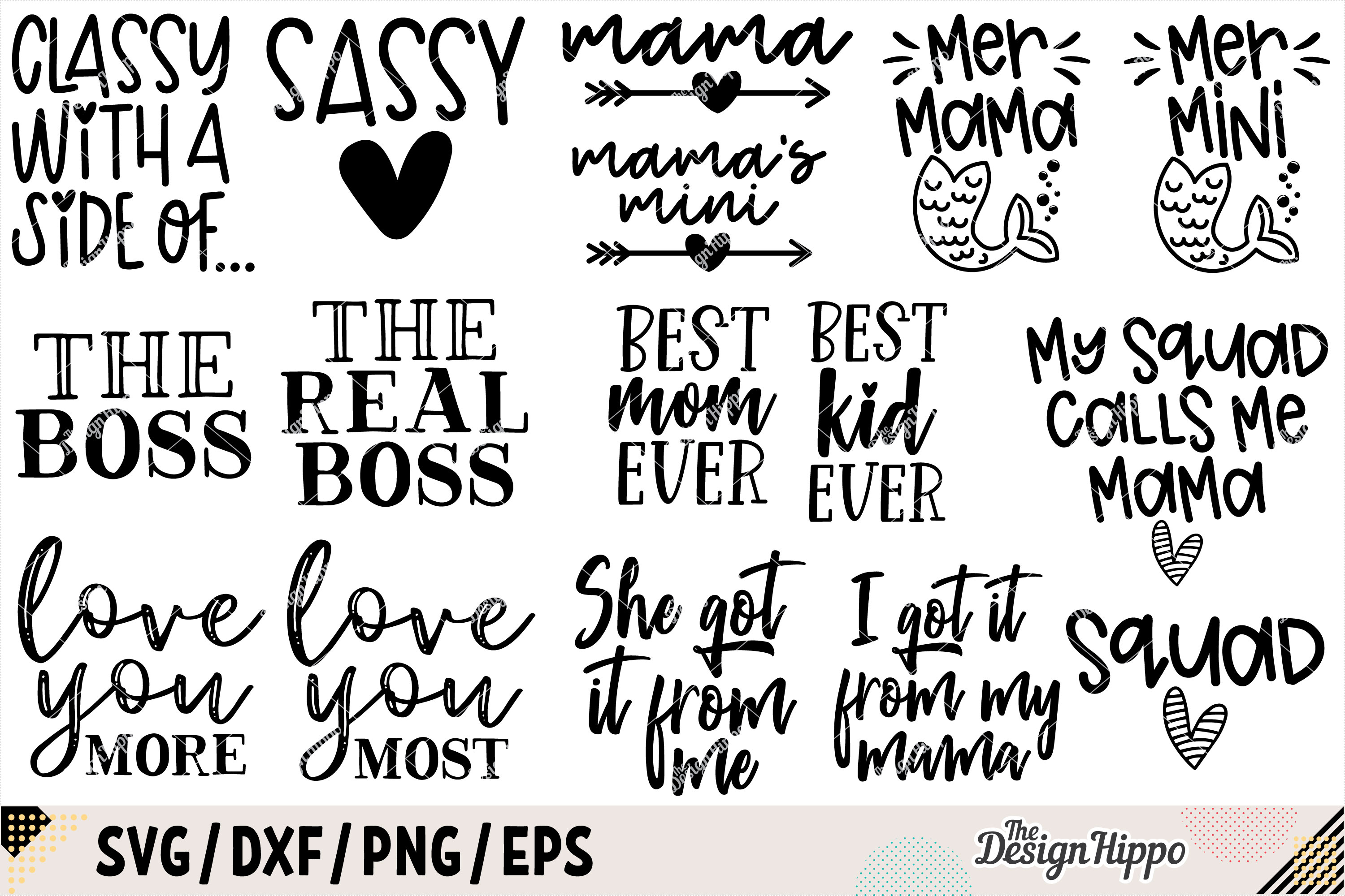Download Mommy And Me Matching Sets Bundle of 34 Designs SVG DXF PNG