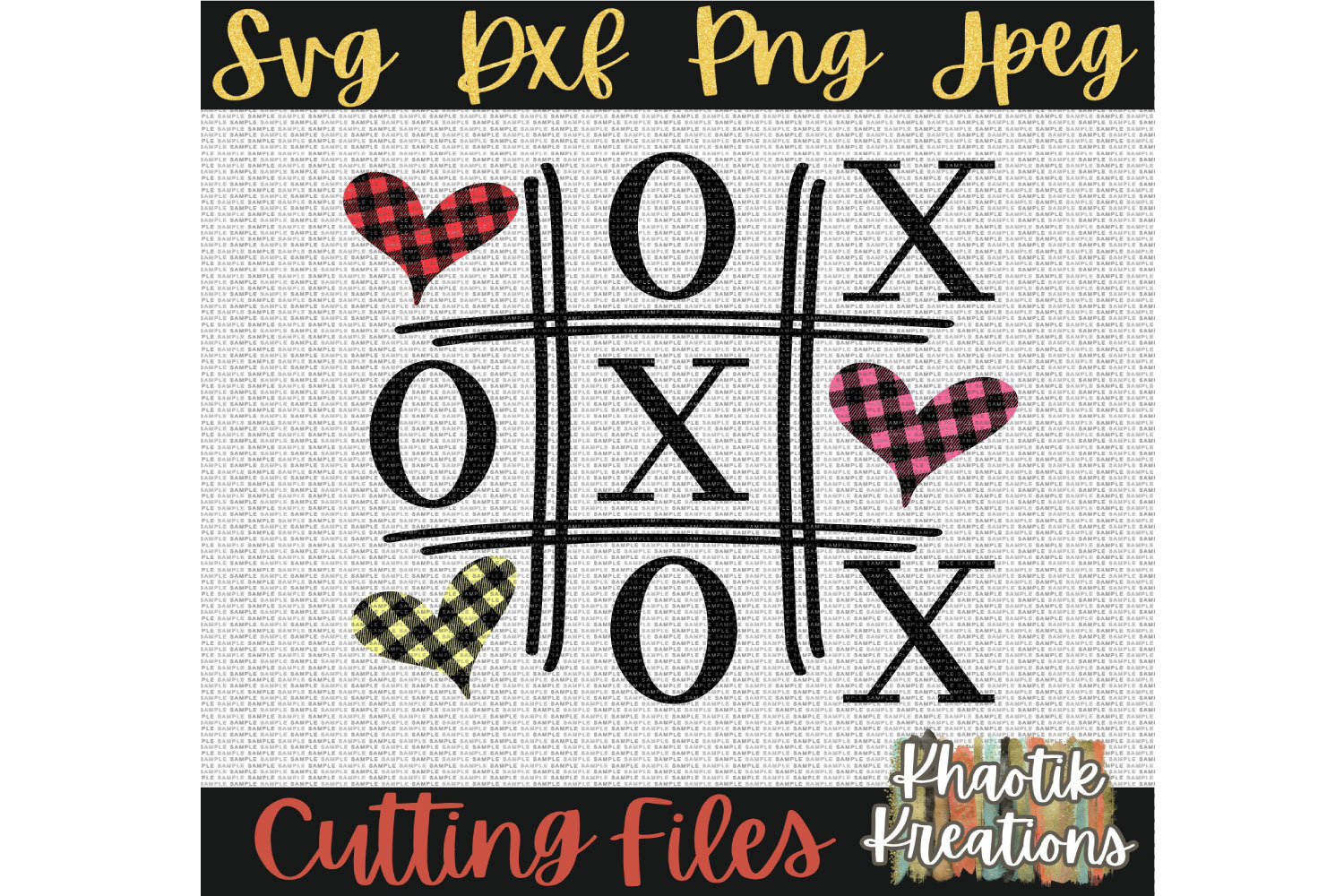 Download XOXO Svg, Valentines Svg, Tic Tac Toe Svg, Buffalo Plaid Svg