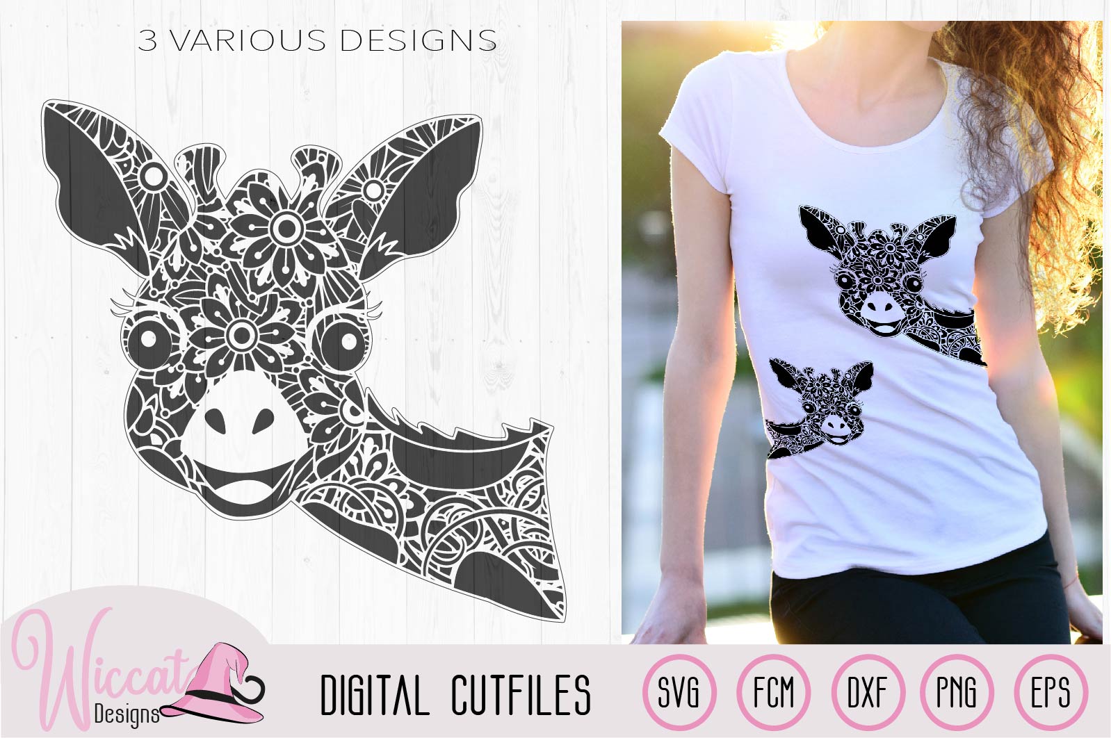 Funny Zentangle Giraffe, mandala animal svg, doodle ...