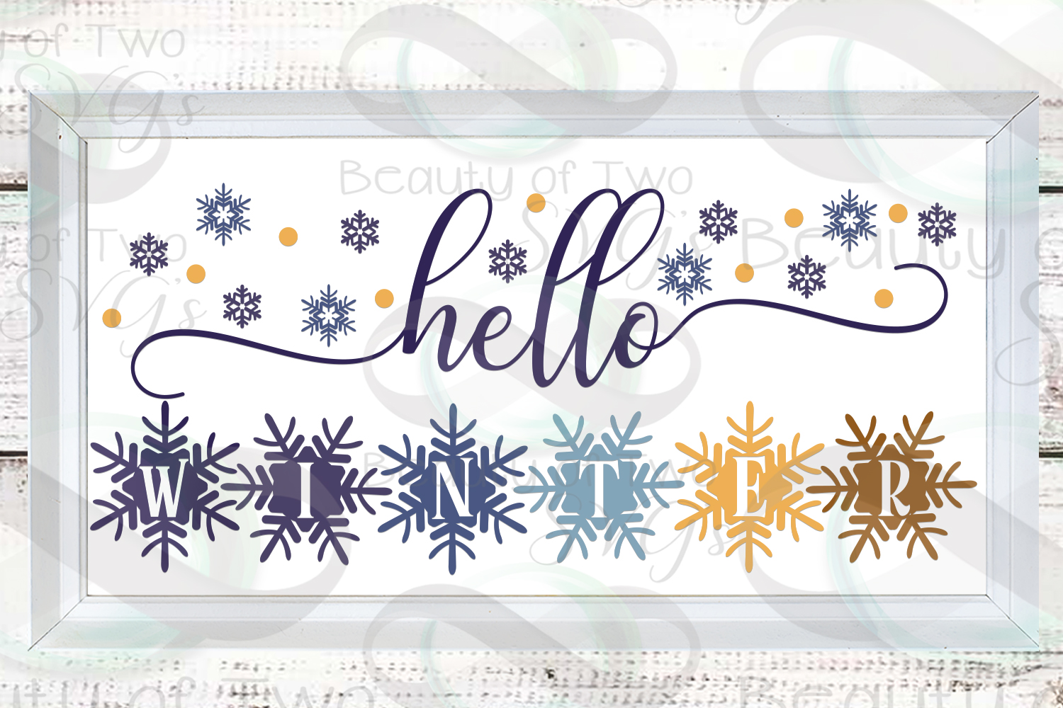 Download Hello Winter Snowflakes svg, Winter svg sign, snowflake svg