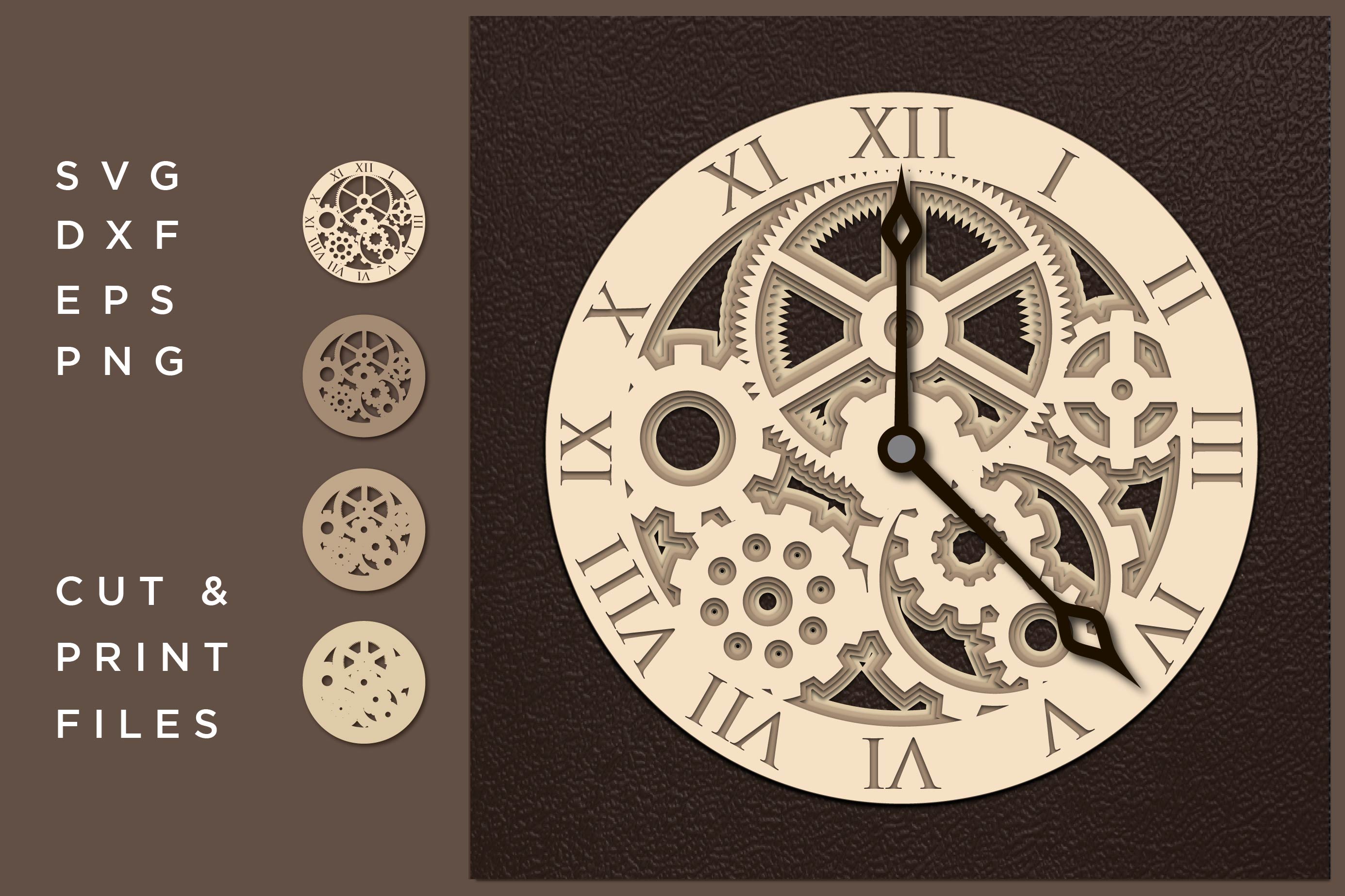 Wall Clock SVG, Cut file Mandala, Cut multilayer Mandala, 3D