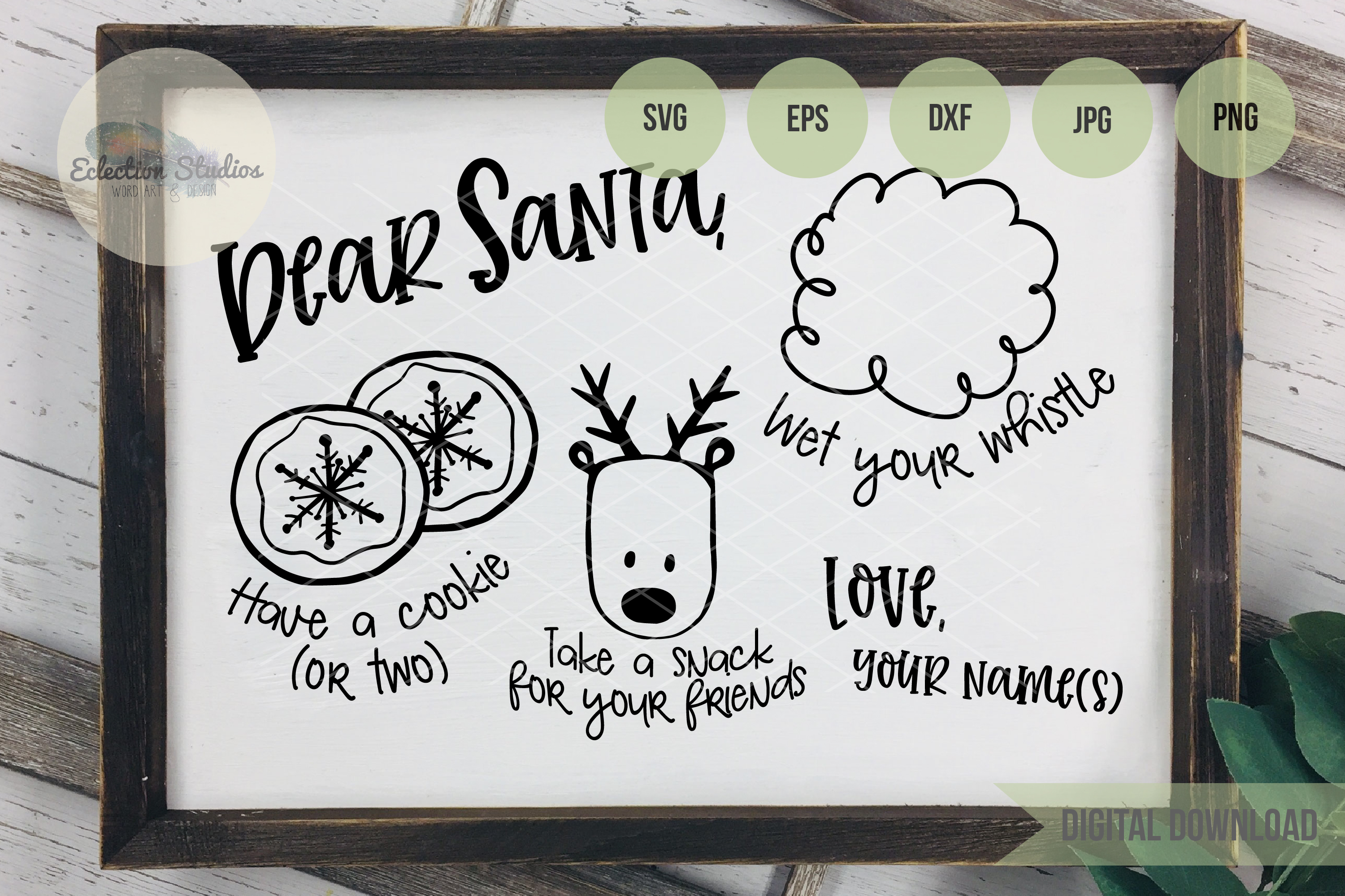 Download Dear Santa, Doodle Cookies for Santa Tray SVG