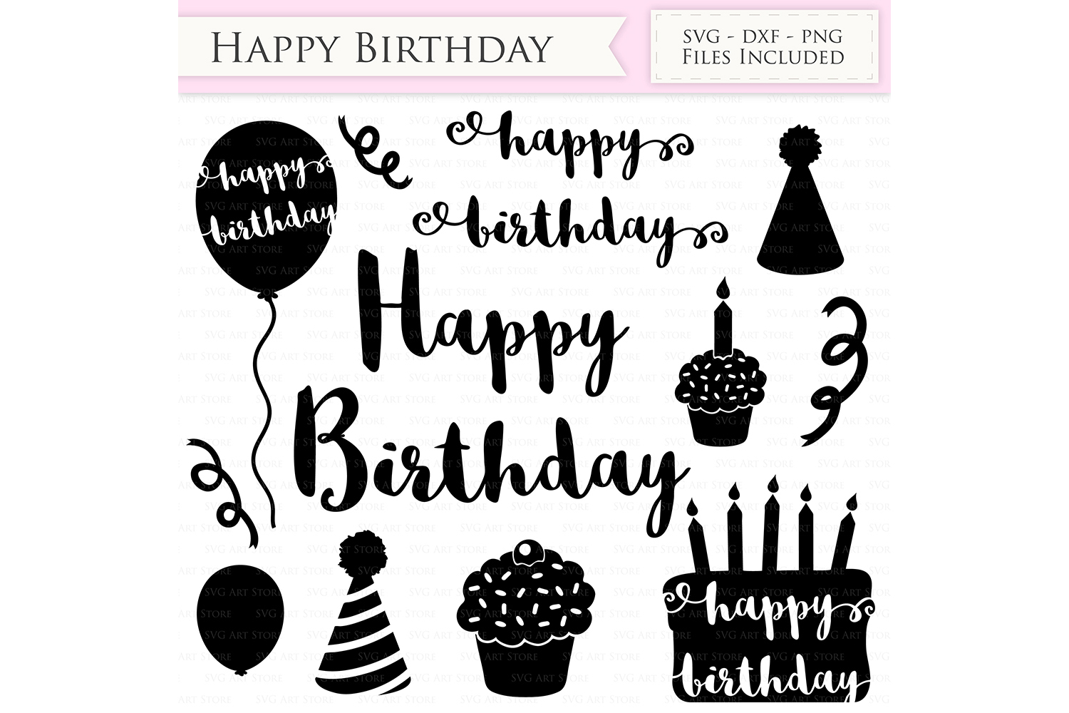 Download Happy Birthday SVG Files Birthday hat, party balloon ...