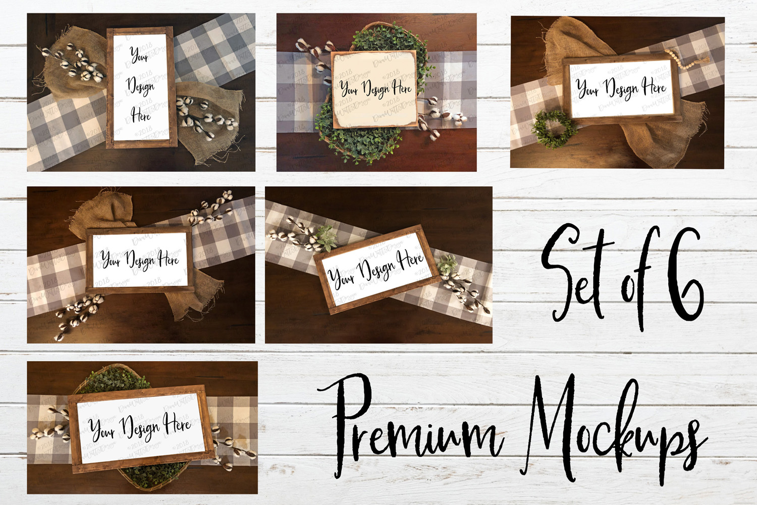 Download Farmhouse Style Wood Sign Mockups Mockup Bundle of Six ...