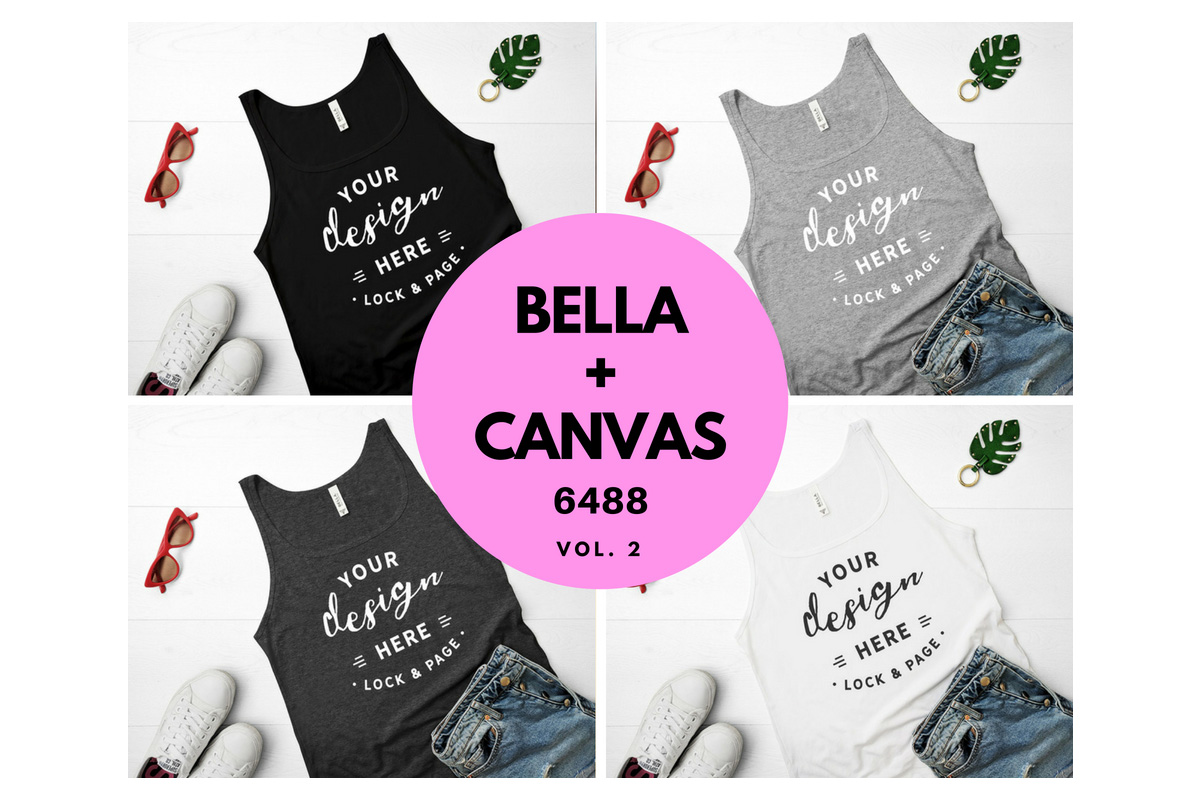 Download Bella Canvas 6488 Tank Top Mockup Flat Lay Bundle Vol. 2 ...