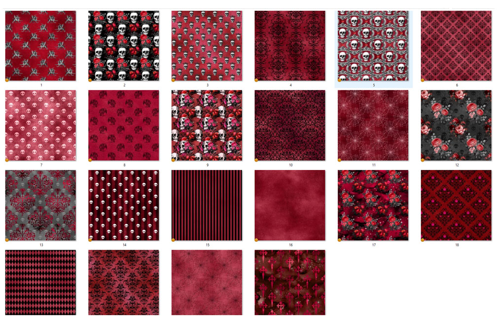 Download Seamless Red Gothic Digital Paper