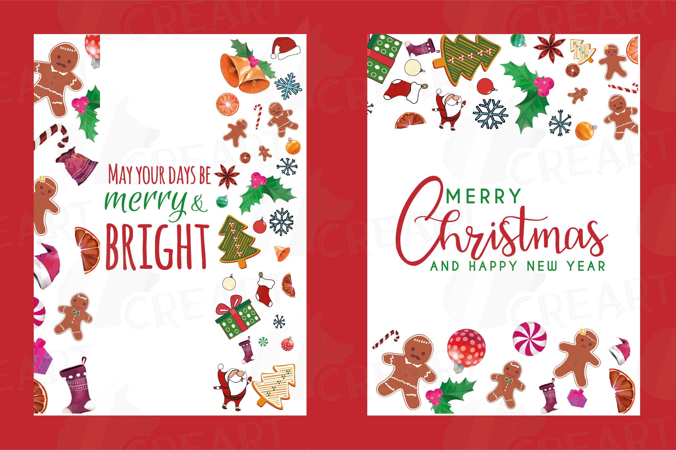 Christmas greeting Cards, Merry Christmas cards, labels