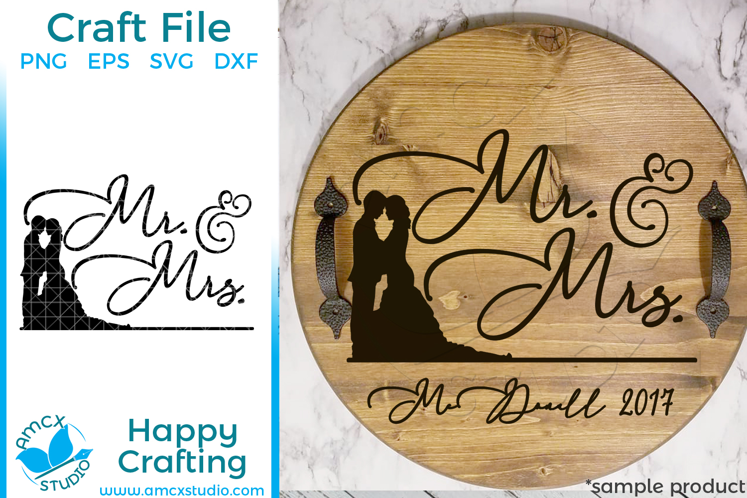 Download Mr. & Mrs. Wedding Couple SVG file