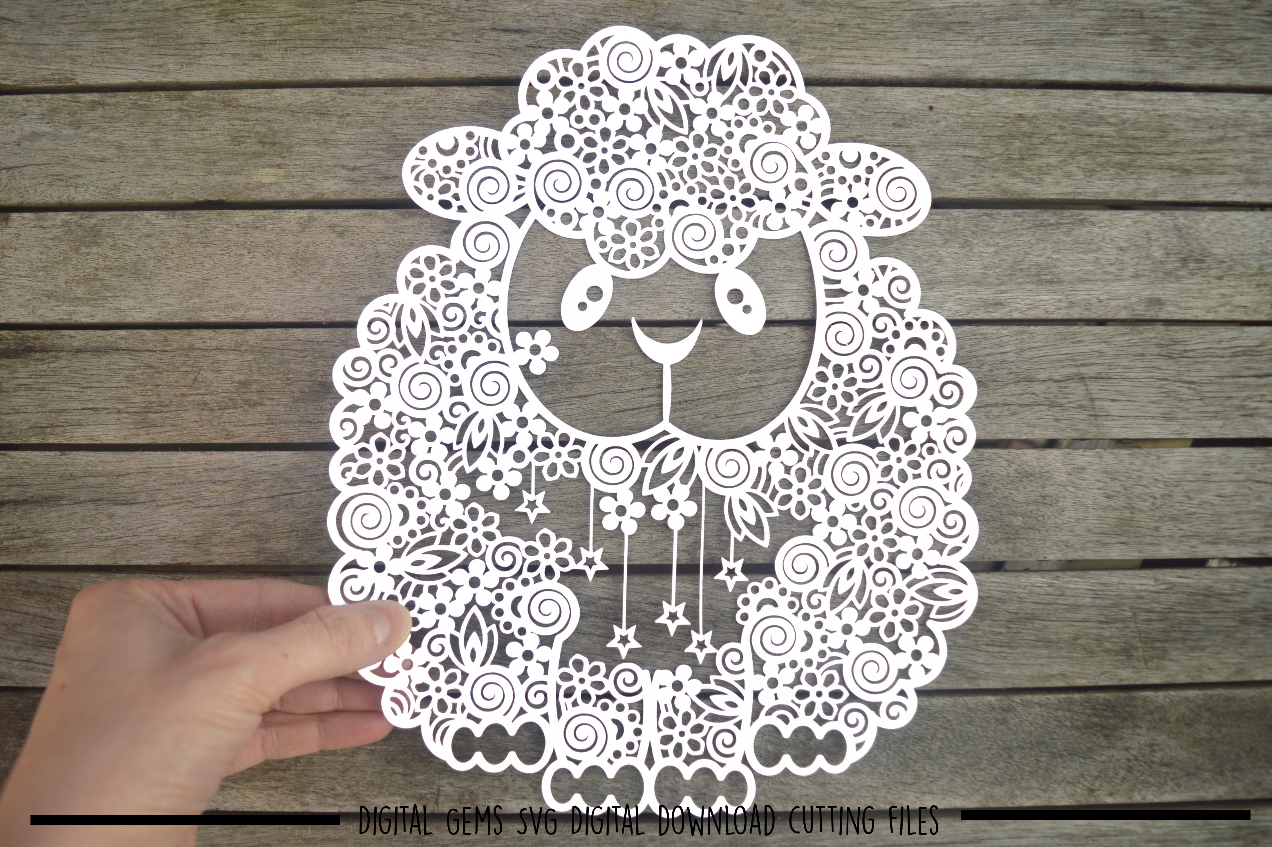 Download Sheep paper cut SVG / DXF / EPS files