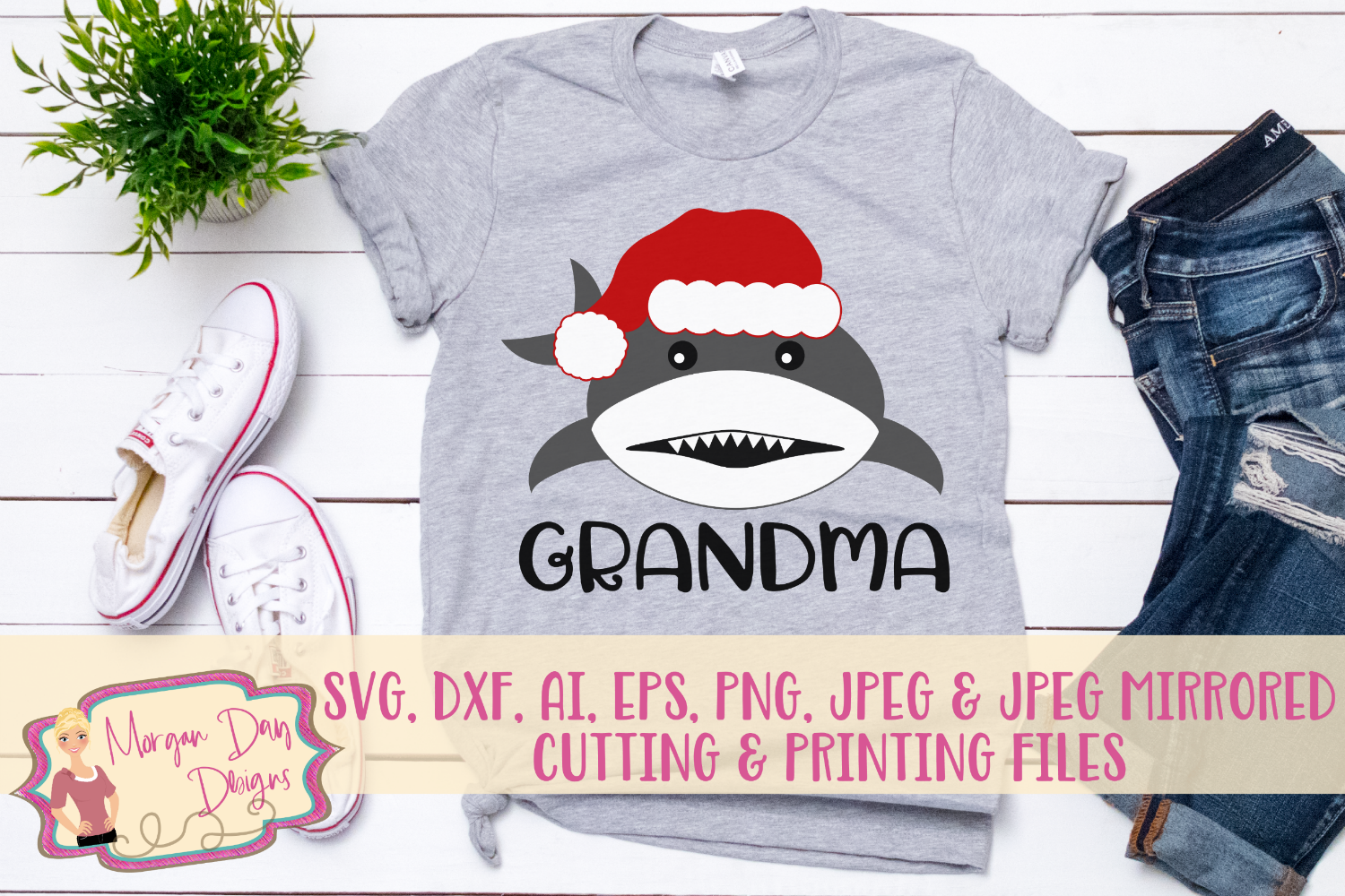 Download Christmas Grandma Shark SVG, DXF, AI, EPS, PNG, JPEG ...