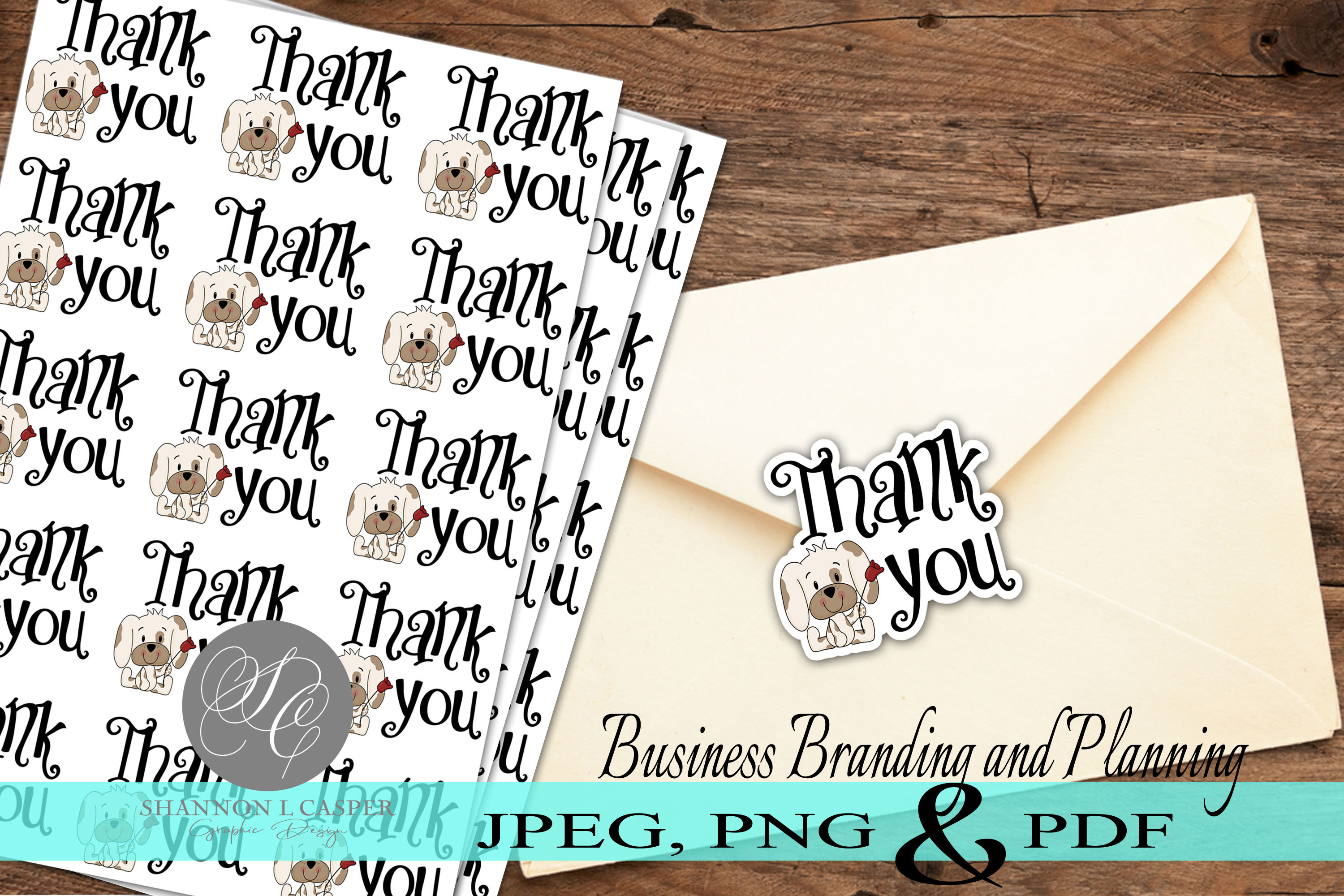 Puppy Dog Thank You Print and Cut Stickers